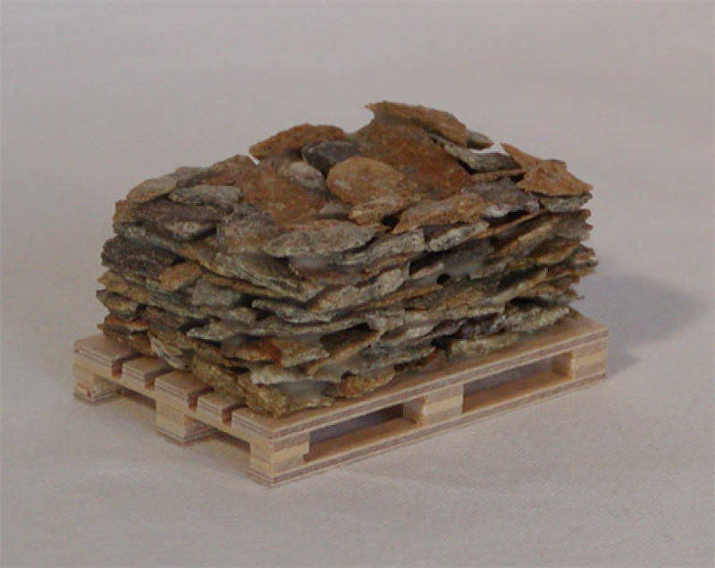 1 Baustoffpalette mit Bruchsteinen Diorama 1:22,5 / 1:24 Europalette