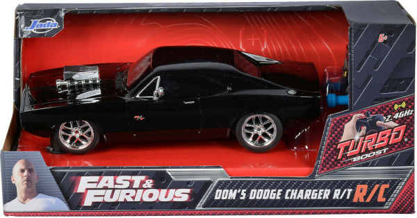 Jada Toys 253203019 Fast & Furious RC 2.4GHZ Dom's Dodge Charger R/T 1970 1:24