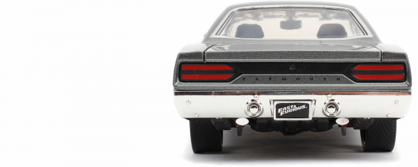 Jada Toys 253203054 Fast & Furious Dom's Plymouth Road Runner 1970 1:24 Modellauto