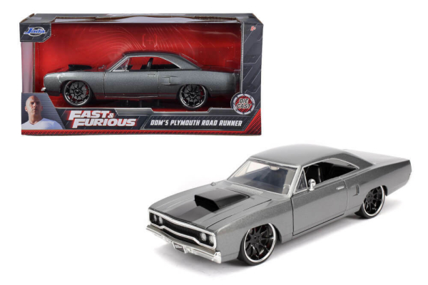 Jada Toys 253203054 Fast & Furious Dom's Plymouth Road Runner 1970 1:24 Modellauto