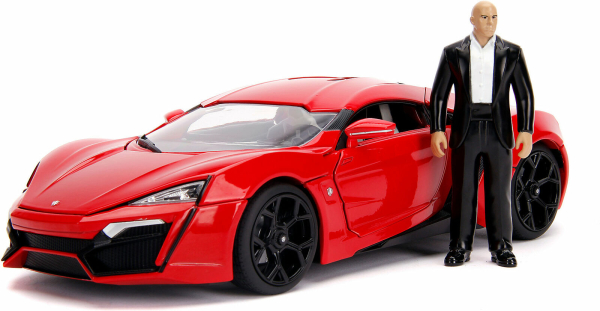 Jada Toys 253206002 Fast & Furious Dom's W Motorsports Lykan Hypersport + Figur 1:18 Modellauto