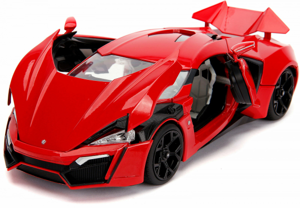 Jada Toys 253206002 Fast & Furious Dom's W Motorsports Lykan Hypersport + Figur 1:18 Modellauto