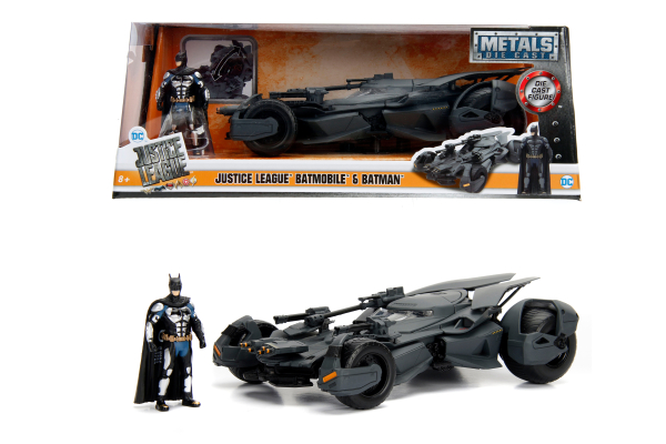 Jadatoys 253215000 Batman Justice League Batmobile 1:24 mit Figuren Modellauto