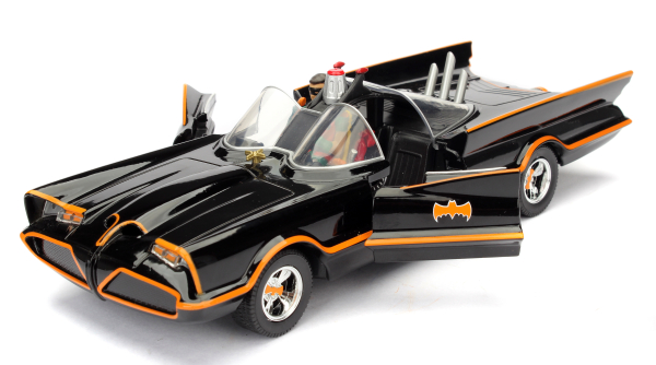 Jadatoys 253215001 Batman 1966 Classic Batmobile 1:24 mit Batman Figur Modellauto