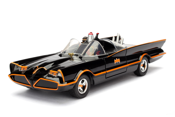 Jadatoys 253215001 Batman 1966 Classic Batmobile 1:24 mit Batman Figur Modellauto