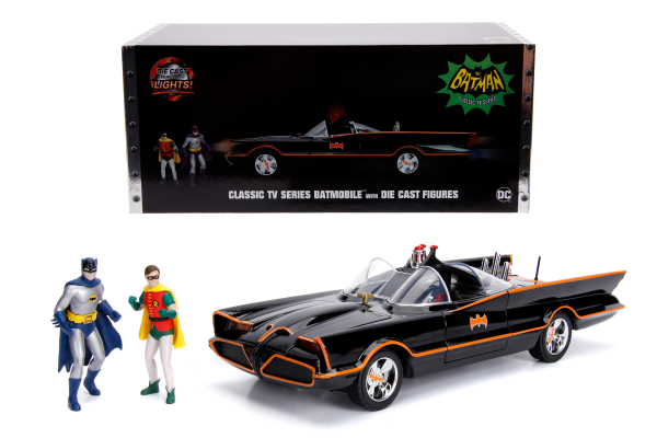 Jadatoys Batman Classic 1966 Batmobile 1:18 mit Figuren Modellauto