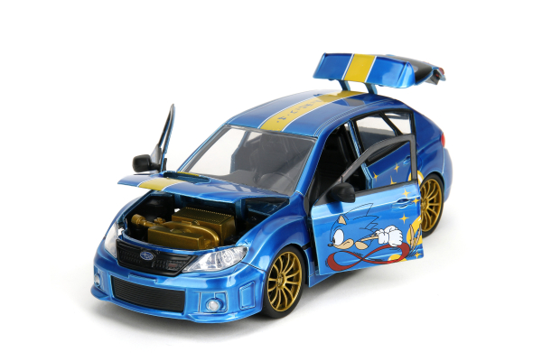 Sonic 2012 Subaru Impreza WRX STI mit Sonic Figur 1:24 Modellauto Jadatoys 253255087