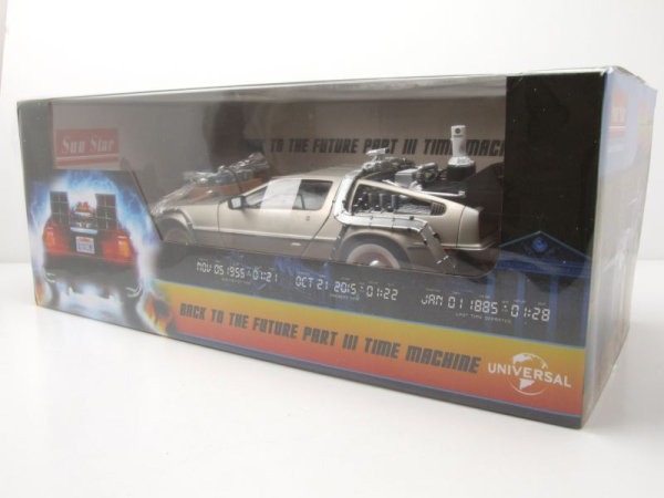 Sunstar 2712 DeLorean 1987 Back to the Future III 1:18 Modellauto