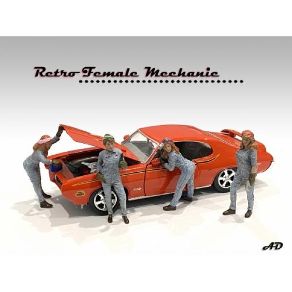 American Diorama 38347 Retro Mechanikerin IV 1:24 Figur 1/1000 limitiert