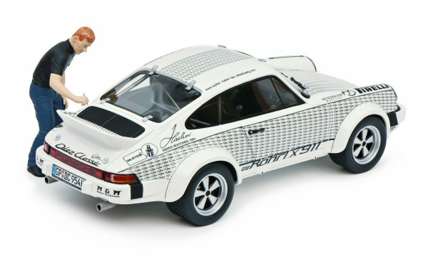 Schuco 450024900 Porsche 911 Carrera Rallye 4.0 Röhrl X 911mit Figur 1:18 Modellauto