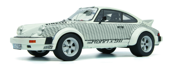 Schuco 450025100 Porsche 911 Carrera Rallye 4.0 Röhrl X 911weiss-schwarz 1:18 Modellauto