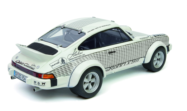 Schuco 450025100 Porsche 911 Carrera Rallye 4.0 Röhrl X 911weiss-schwarz 1:18 Modellauto