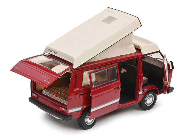 VW Bus T3a Camper red 1:18 modelcar Schuco 450038900
