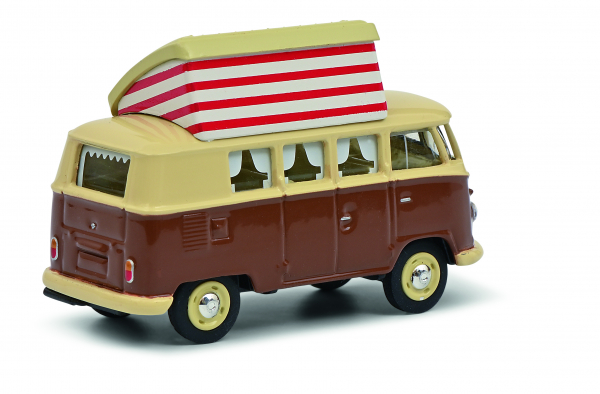 Schuco VW T1 Bus Camper mit geöffnetem Dach braun-beige 1:64 limitiert Modellauto