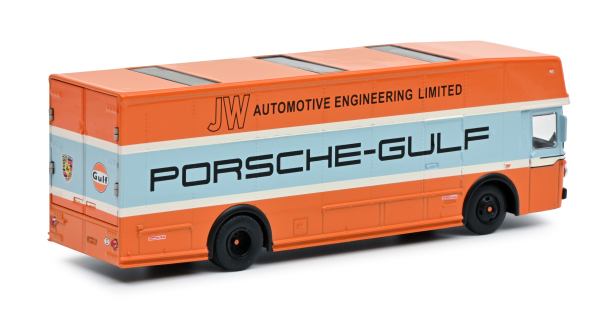 Schuco Mercedes O317 Renntransporter Porsche Gulf 1:64 limited Modellauto