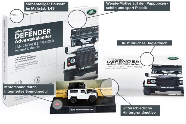 Franzis Land Rover Defender 1:43 Adventskalender 2020 Modellauto