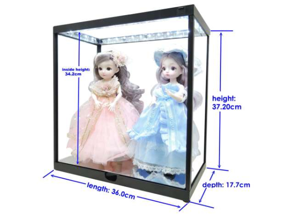 Display Case mit Beleuchtung T9-67726BK Vitrine schwarz für 1:6 Figuren und viel mehr