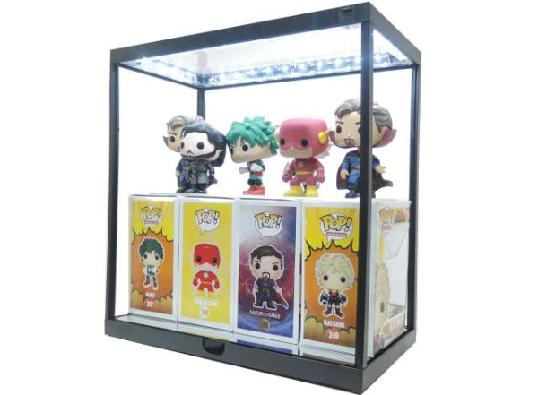 Display Case mit Beleuchtung T9-67726BK Vitrine schwarz für 1:6 Figuren und viel mehr
