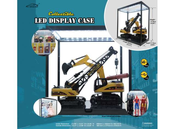 Display Case mit Beleuchtung T9-67726BK Vitrine schwarz für 1:6 Figuren und viel mehr