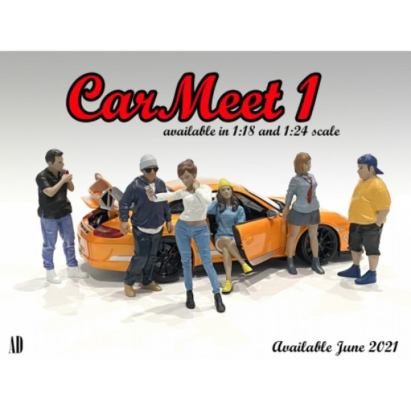 American Diorama 76381 Car Meet 1 Frau in Schuluniform 1:24 Figur 1/1000 limitiert