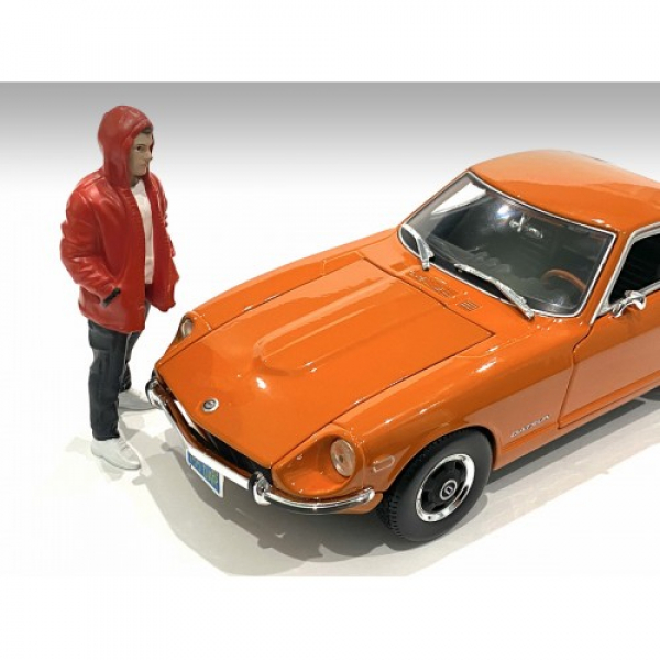 American Diorama 76392 Car Meet 2 Mann mit roter Jacke 1:24 Figur 1/1000 limitiert