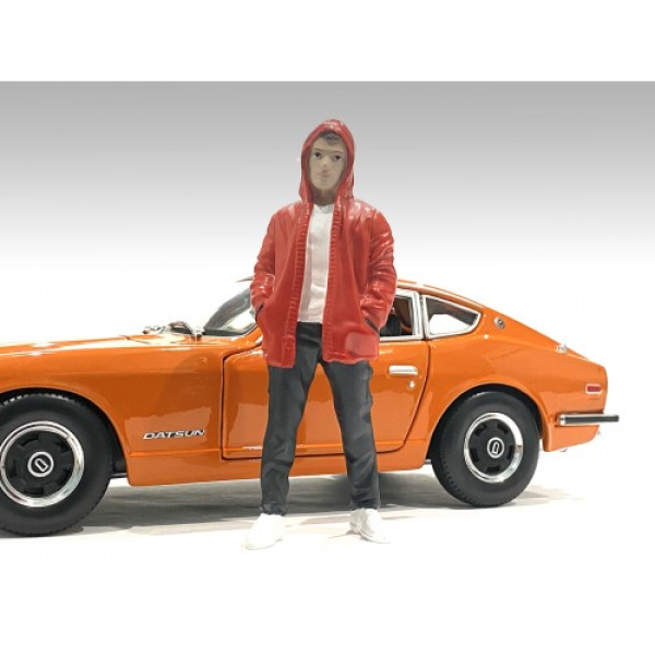 American Diorama 76392 Car Meet 2 Mann mit roter Jacke 1:24 Figur 1/1000 limitiert