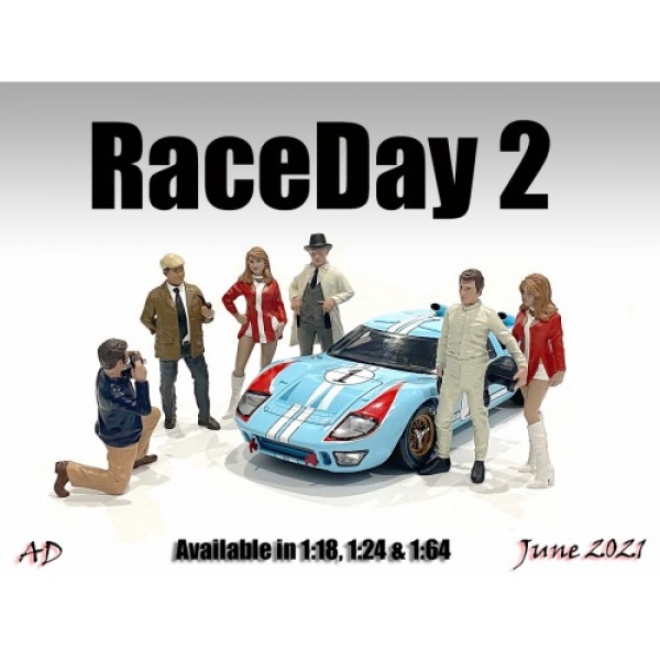 American Diorama 76400 Race Day Frau rot-weiss 1:24 Figur 1/1000 limitiert