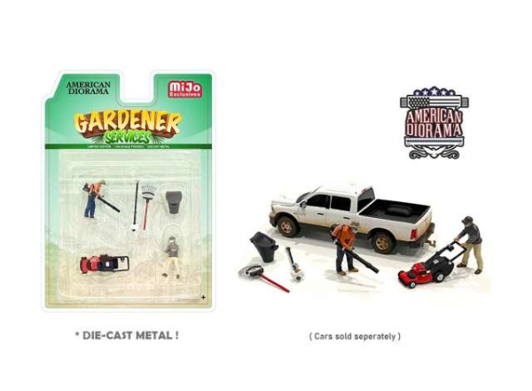 American Diorama MiJo Exclusives The Gardener Figuren Set mit Werkzeug 1:64 Modellauto