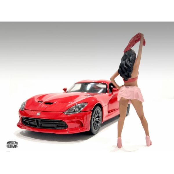 American Diorama Figur #2 Frau mit rosa Minirock 1:18 limitiert 1/1000