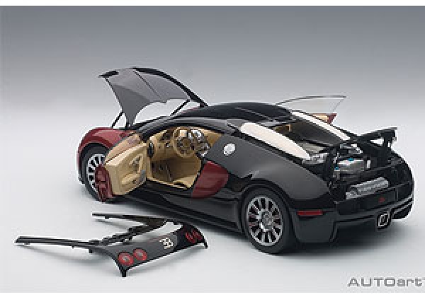 AUTOart Bugatti EB 16.4 Production Car 001 2006 schwarz-rot 1:18 limitiert 1/1200 70909