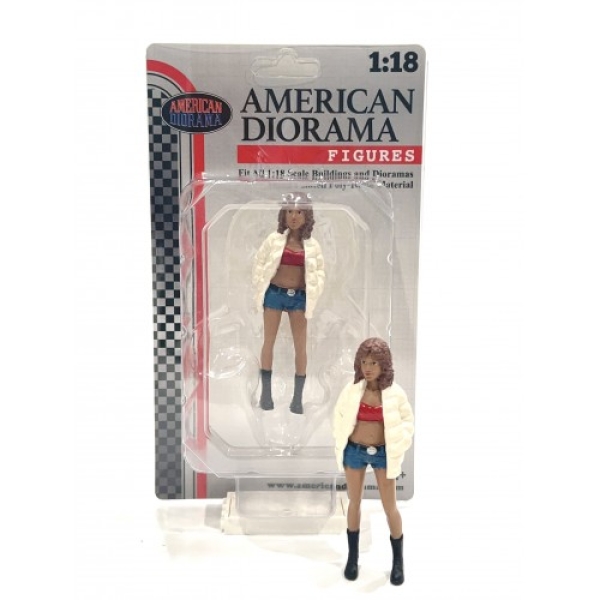 American Diorama 24103 Hip Hop Girls Figur #3 Frau mit weisser Jacke 1:24 limitiert 1/1000