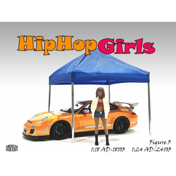 American Diorama 24103 Hip Hop Girls Figur #3 Frau mit weisser Jacke 1:24 limitiert 1/1000