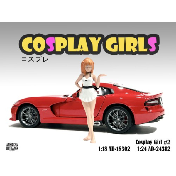 American Diorama 24302 Cosplay Girls Figur #2 Frau mit orangenen Haaren 1:24 limitiert 1/1000