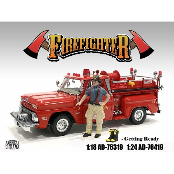 American Diorama 76419 Firefighters Get Ready Feuerwehr Vorbereiter 1:24 Figur 1/1000 limitiert