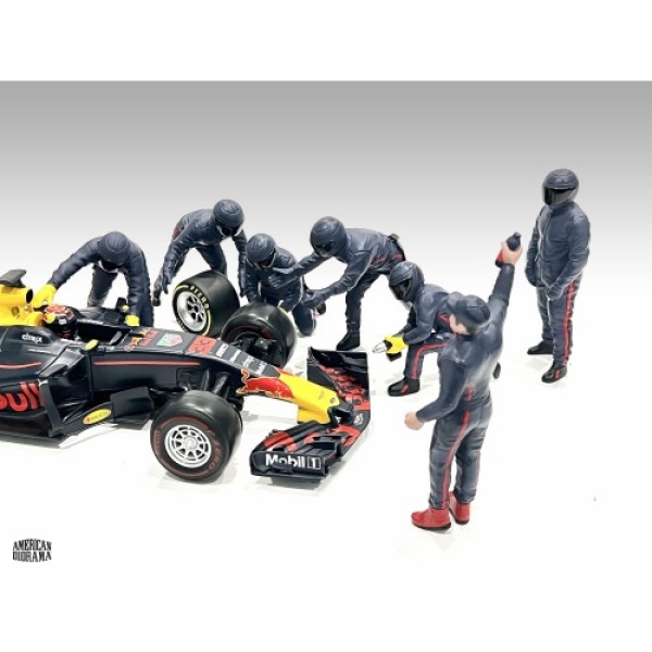 American Diorama 76558 Pit Crew Set III Team violett F1 Mechaniker 1:18 limitiert 1/1000