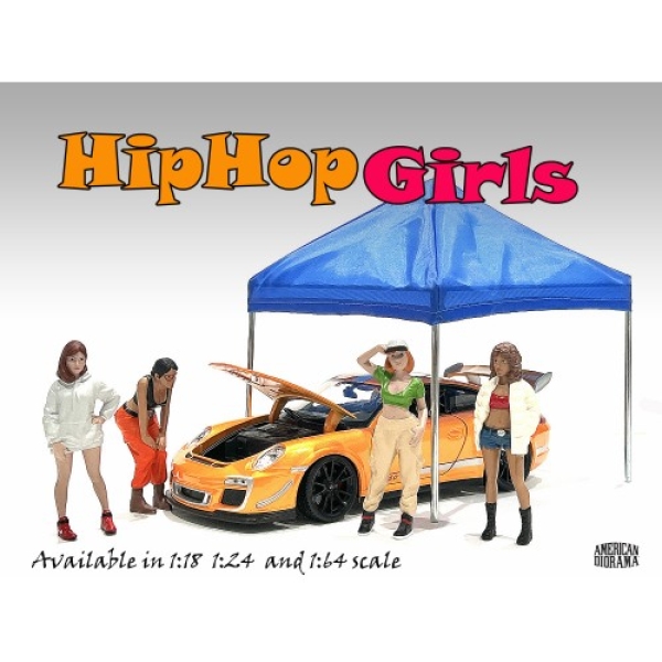 American Diorama 18104 Hip Hop Girls Figur #4 Frau mit orange Hode 1:18 limitiert 1/1000