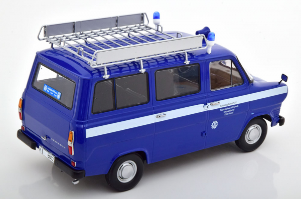 KK-Scale Ford Transit Bus THW Köln 1965-1970 blau 1:18 Modellauto 180468