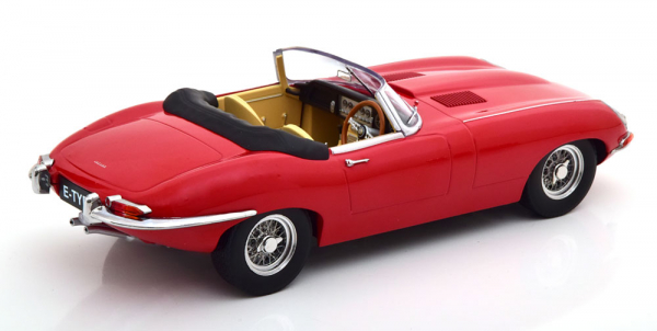 KK-Scale Jaguar E-Type Cabrio offen RHD 1.Serie 1961 rot 1:18 limitiert 1/500 Modellauto 180482