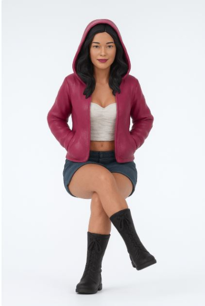 Atlantic 1:18 Figur Mathilda Frau mit pinker Kapuzenjacke für Modellbau Diorama