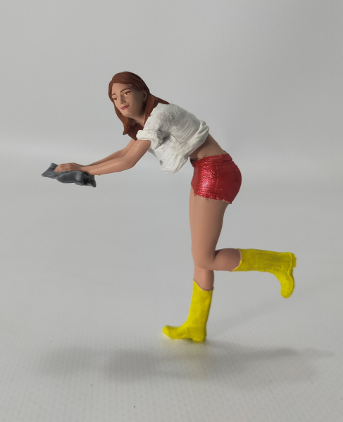 Atlantic 1:18 Figur Rebecca Frau die Auto wäscht für Modellbau Diorama