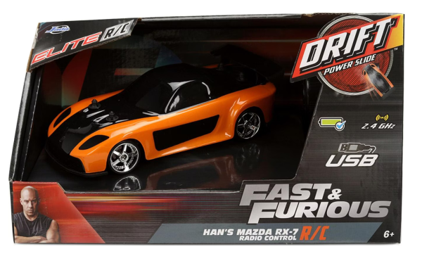 Fast & Furious Mazda RX-7 1995 1:24 RC Drift radio control Jada Toys Modelcar