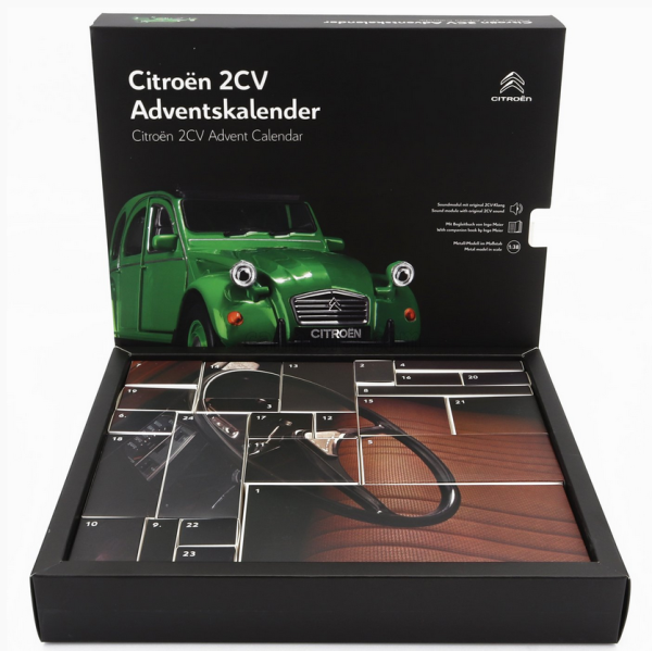 Franzis Citroen 2CV Cabriolet 1976 grüne Ente Adventskalender 1:38 Modellauto