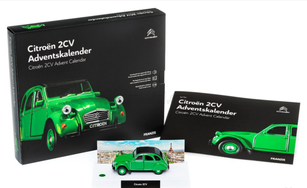 Franzis Citroen 2CV Cabriolet 1976 grüne Ente Adventskalender 1:38 Modellauto