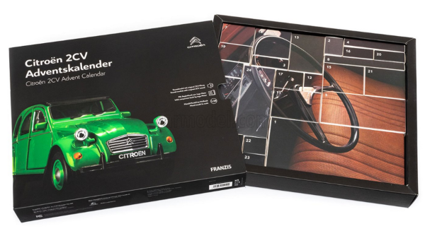 Franzis Citroen 2CV Cabriolet 1976 grüne Ente Adventskalender 1:38 Modellauto