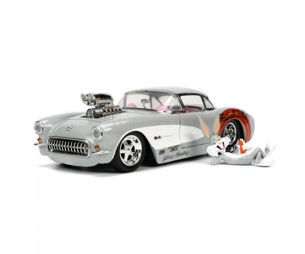 Jada Toys 253255041 Looney Tunes Chevy Corvette 1597 + Bugs Bunny 1:24 Modellauto + Figur