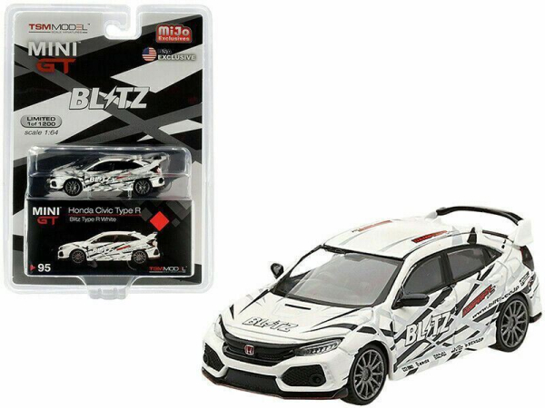 Mini GT 2018 Honda Civic Type R FK8 Blitz weiss LHD 1:64 MGT00095MJ