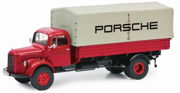 Mercedes Benz L3500 Pr. Porsche red/white 1:87 Schuco 452667800 modelcar