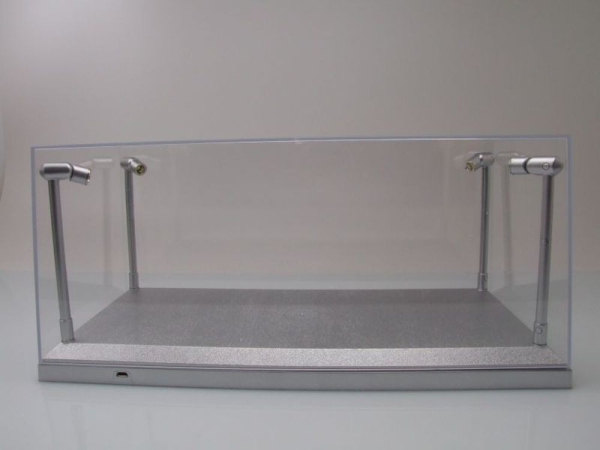 Display Case silver mit Beleuchtung für 1/18 Modellautos T9-189922