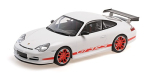 PORSCHE 911 GT3 RS 996 2002 white / red Stripes 1:18 Minichamps Modelcar